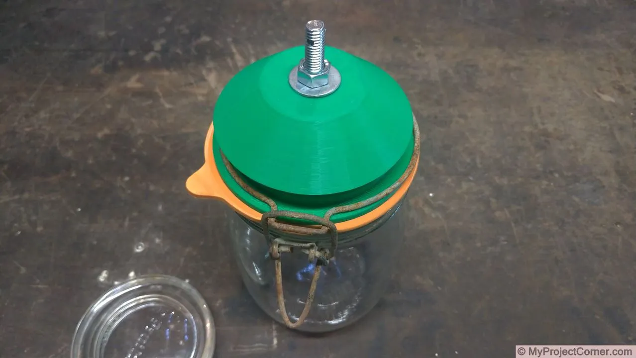 assembled 3d printed storage jar fly trap