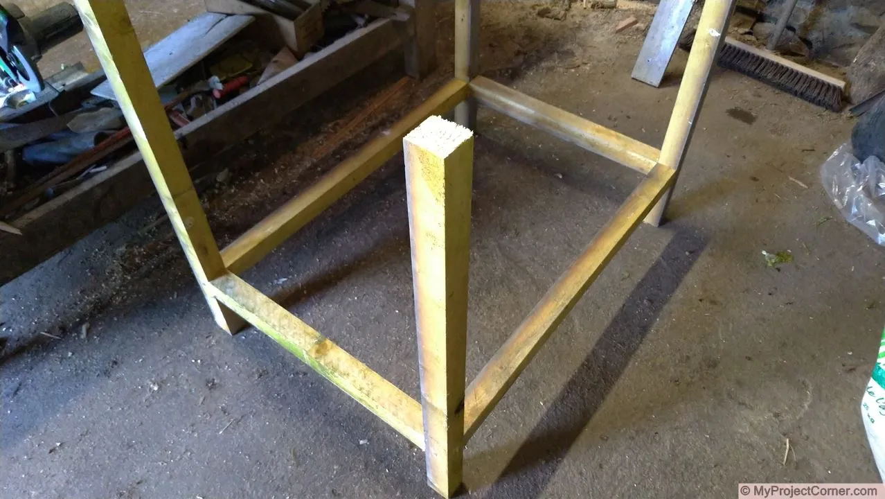 Wooden framework for recycled barrel planter
