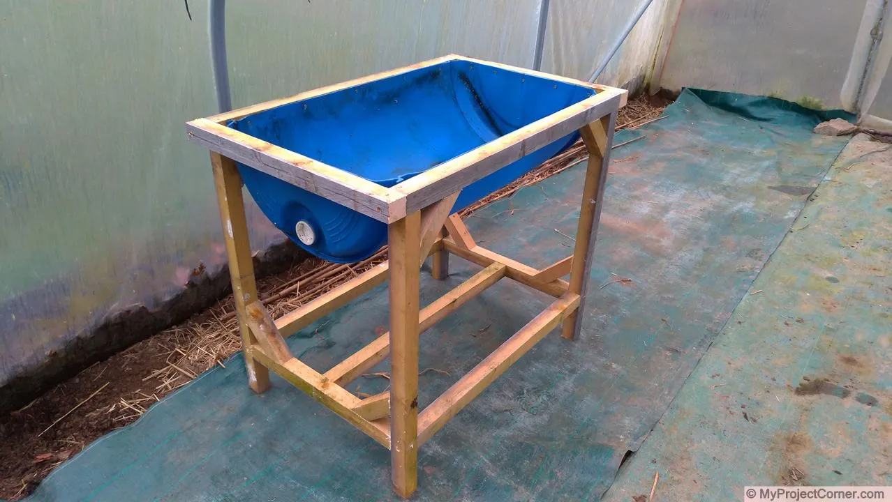 Finished recycling plastic drum as a planter project