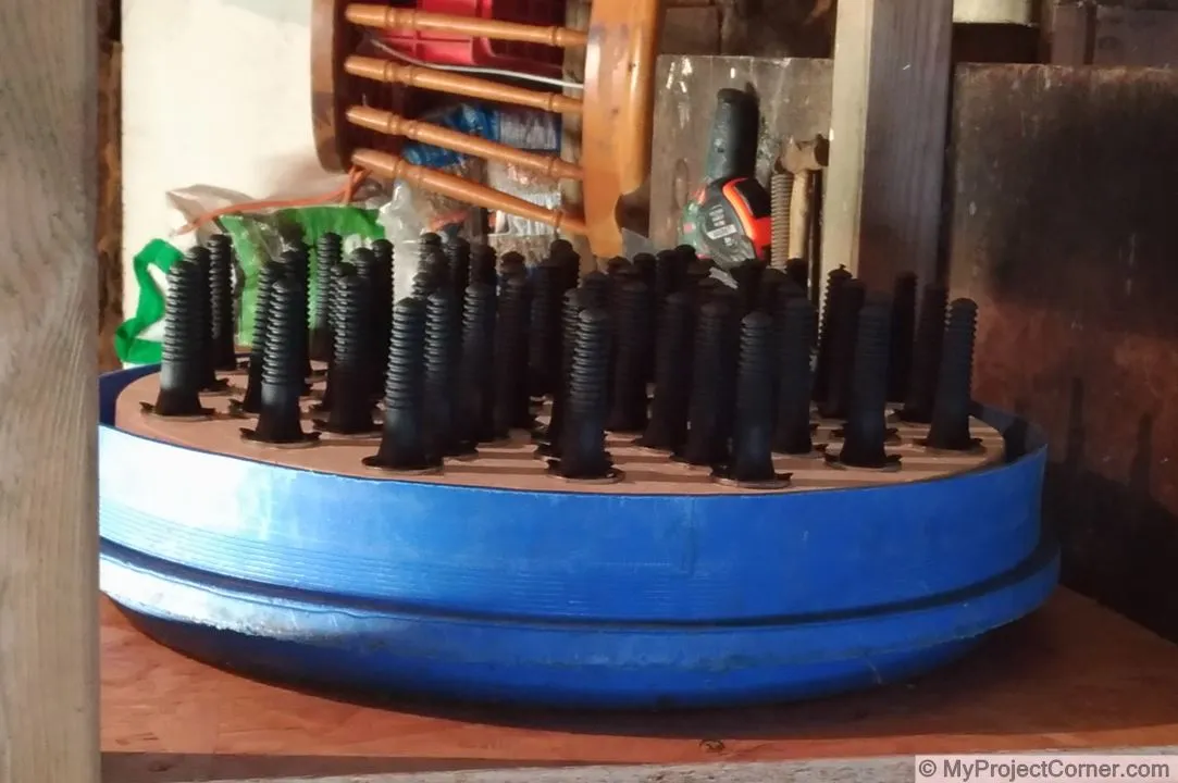 homemade chicken plucker finger plate assembly