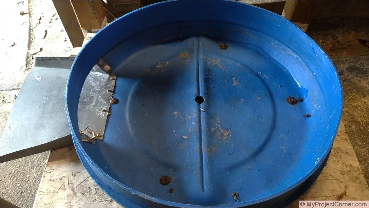 assembly of the feather chute for homemade chicken plucker