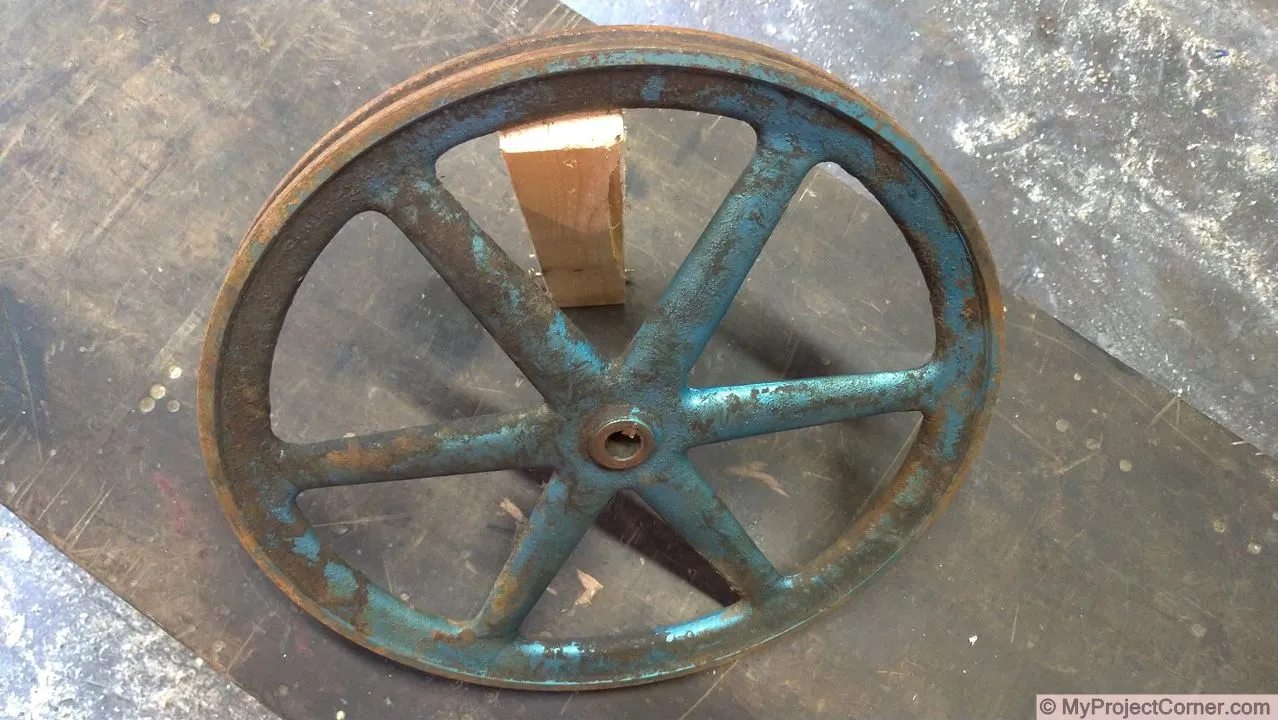 Pulley wheel used for homemade chicken plucker