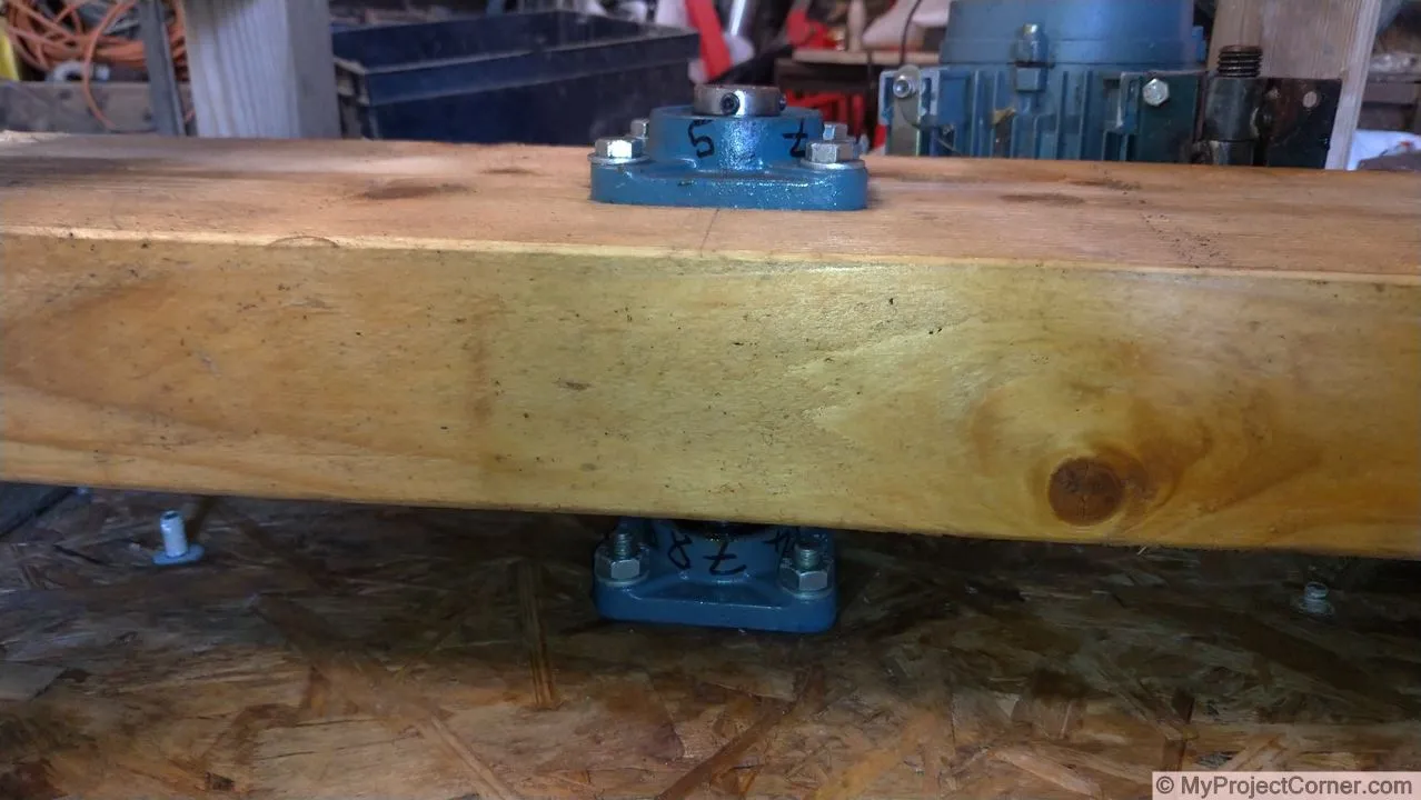 homemade chicken plucker inline bearing assembly