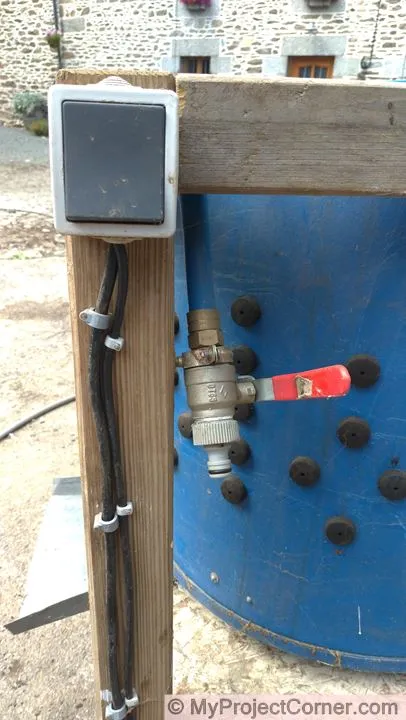 Homemade chicken plucker water tap