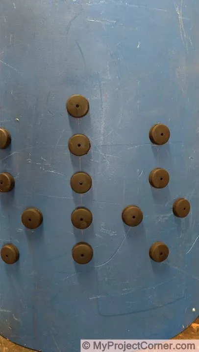 Homemade chicken plucker finger spacing