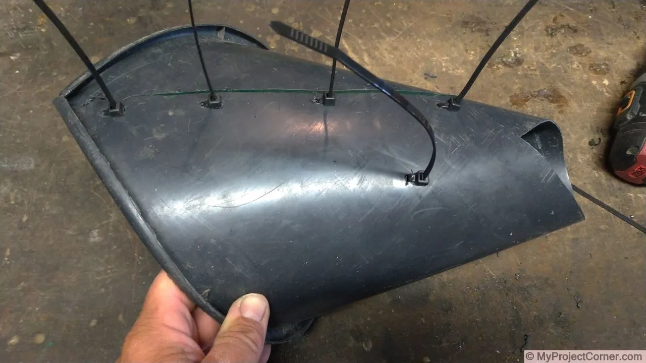 adding more cable ties to the chicken cone