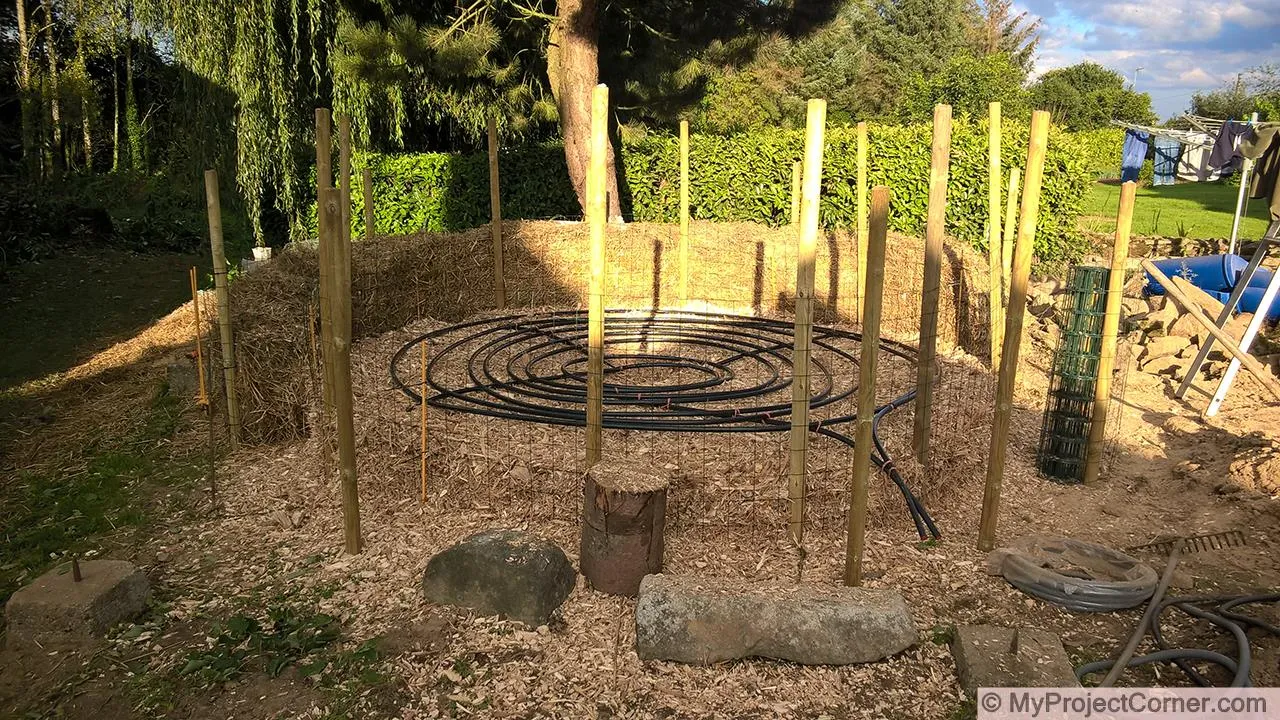 laying out the compost heating system