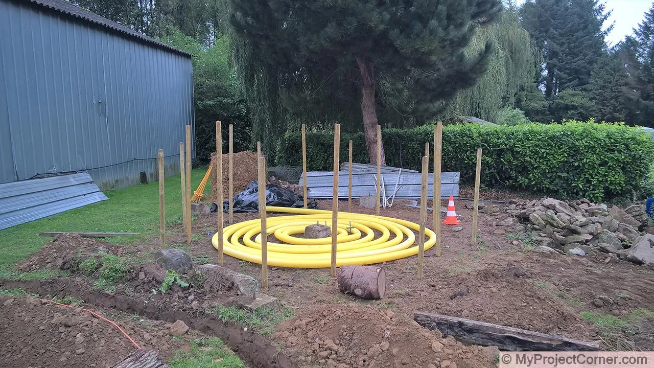 laying out the compost heating system