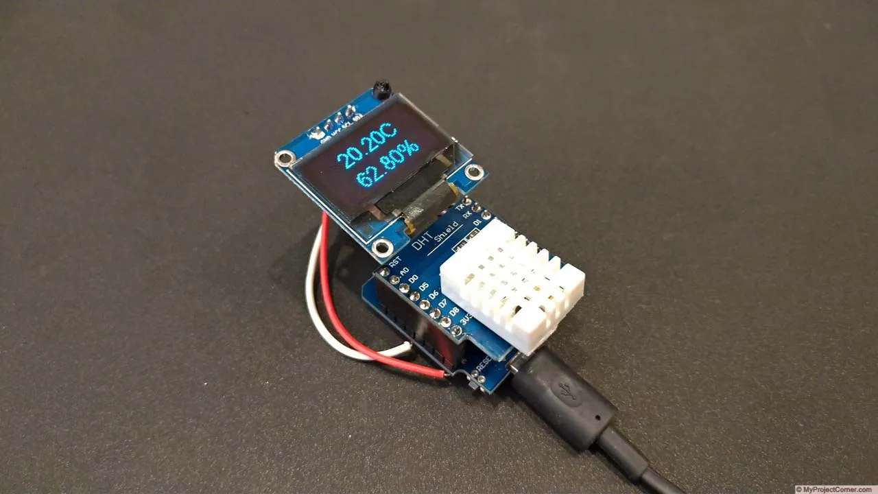 temperature and humidity sensor powered up