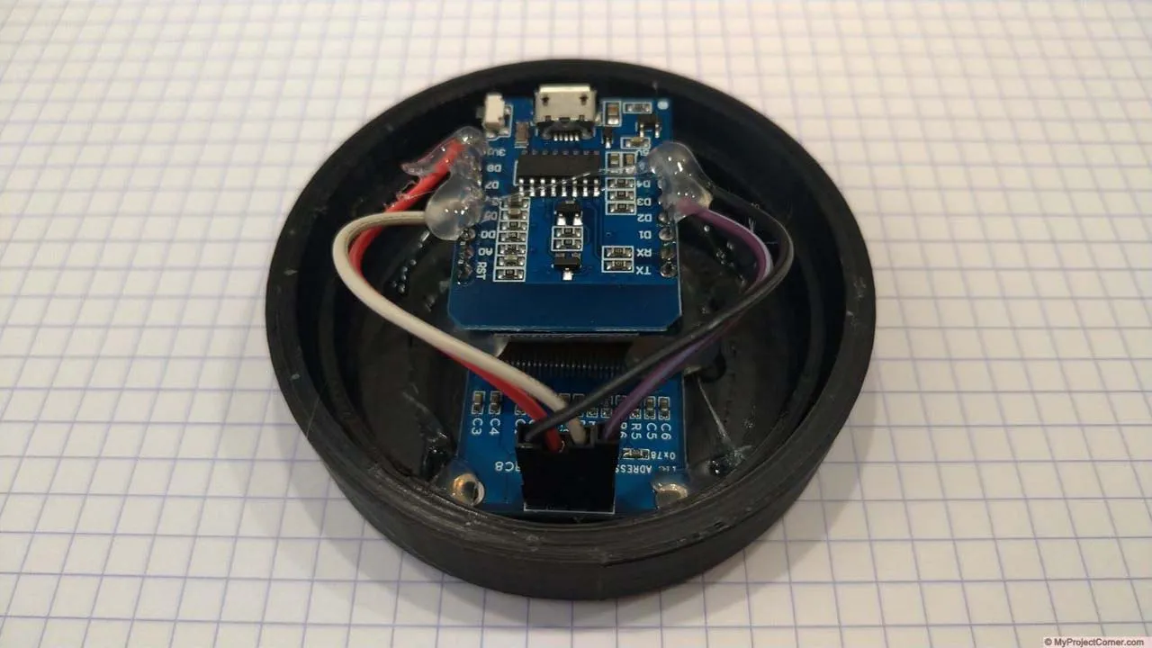 Assembling the temp and humidity components in the case
