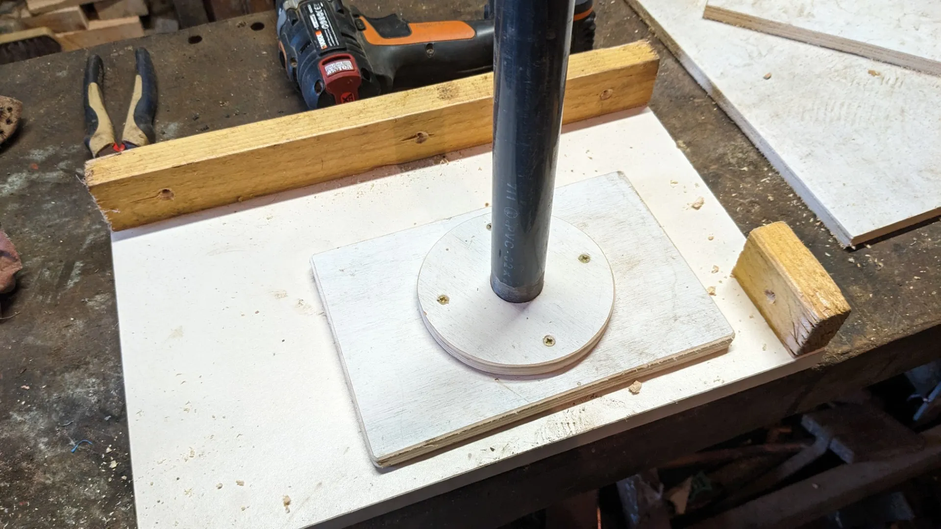 making the press for paper and sawdust logs