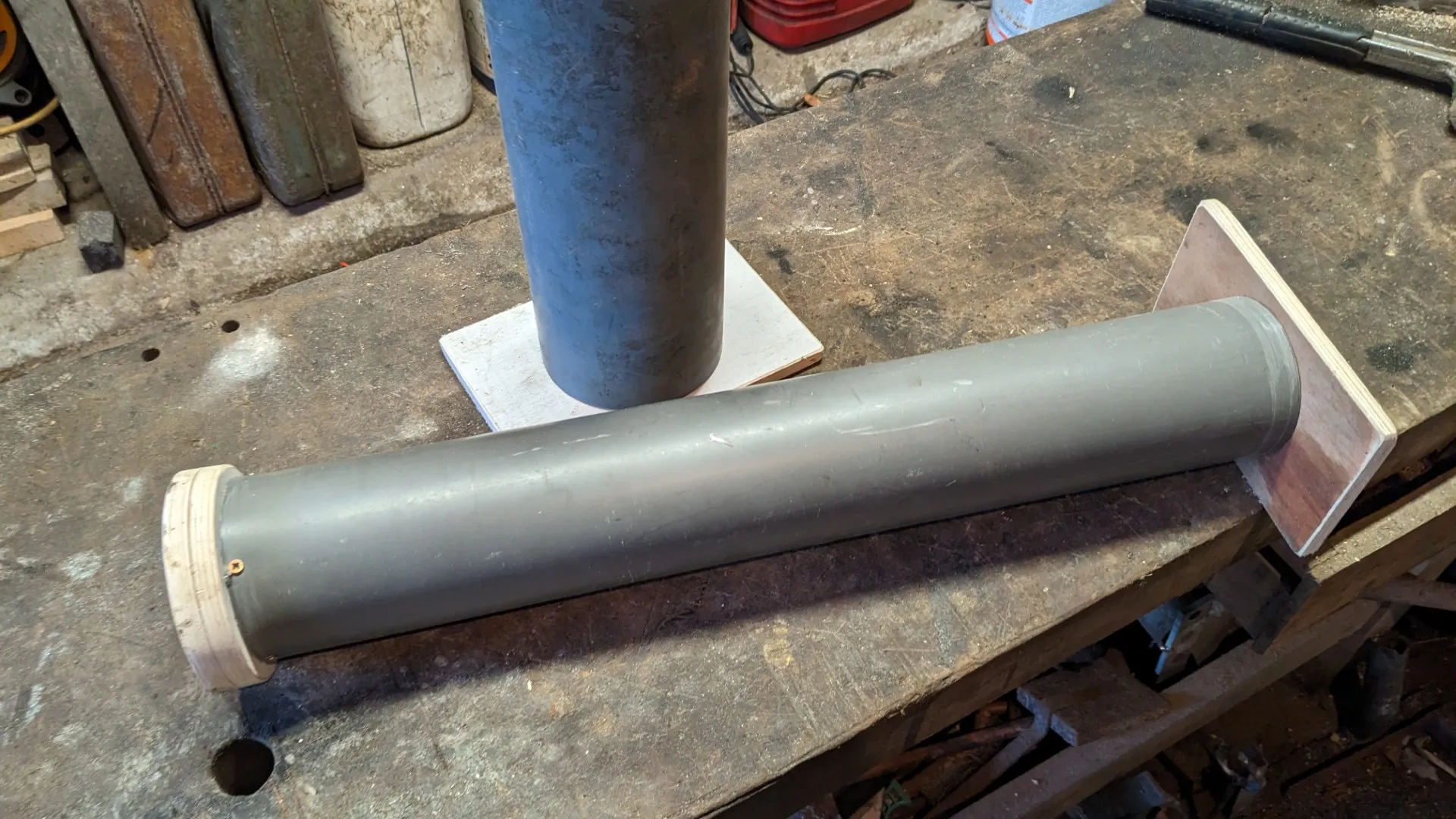 making the press for paper and sawdust logs