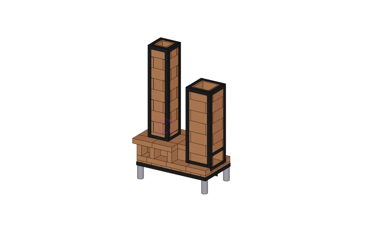 Tekla model of rocket stove