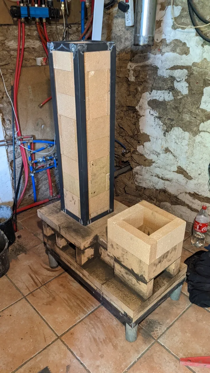 adding steel framework to the chimney riser