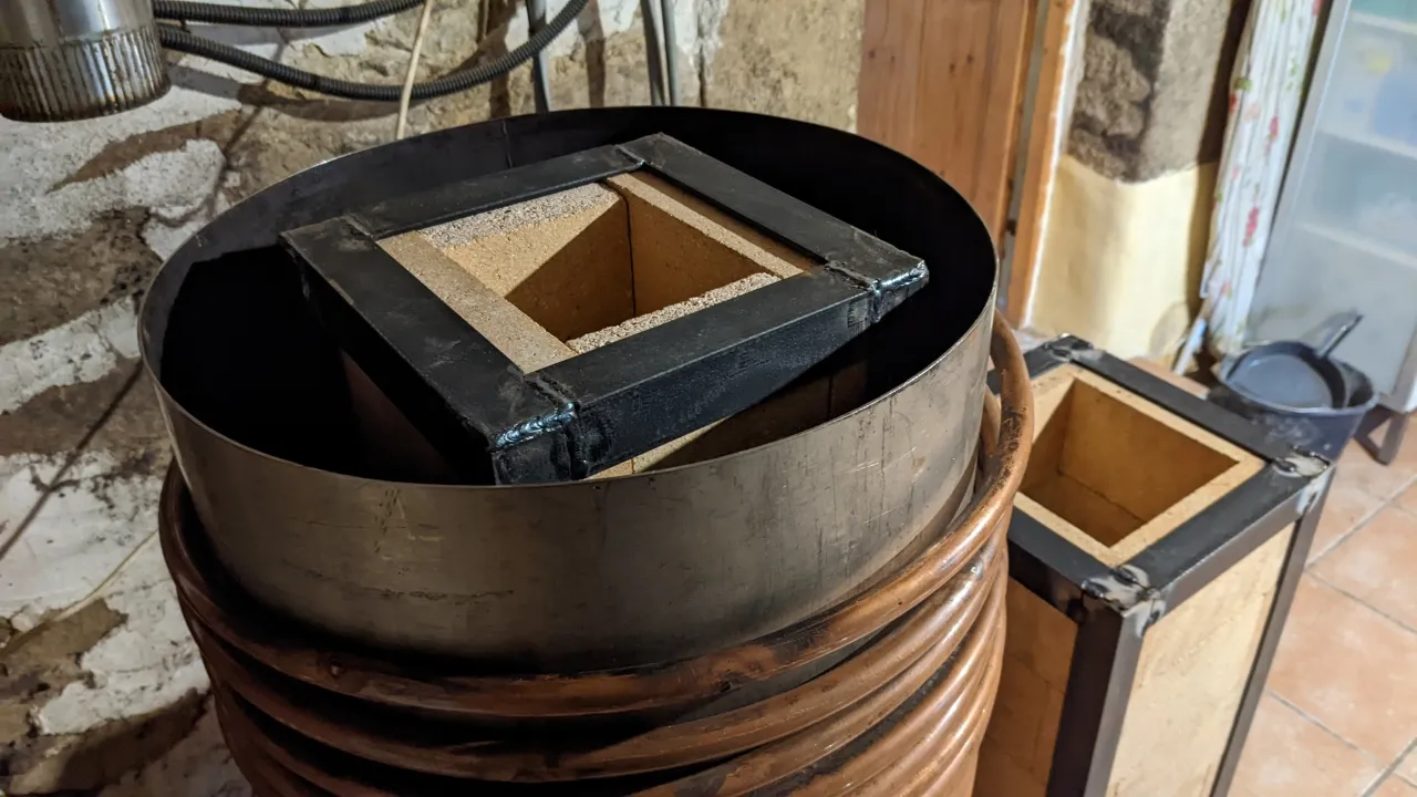 view on the top of flue riser