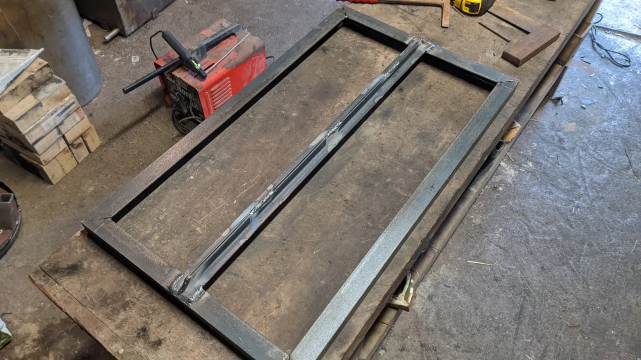 rocket stove base frame welded