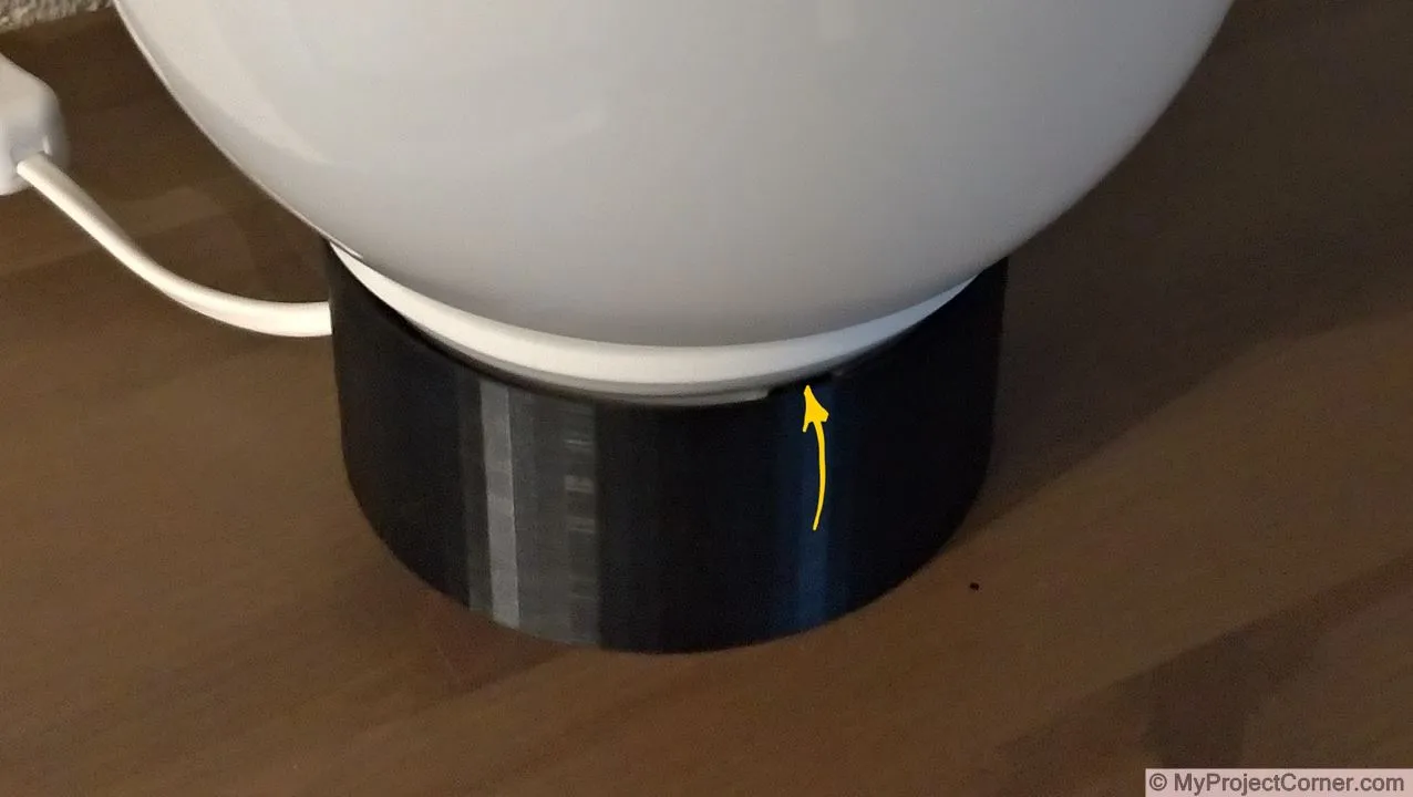 showing gaps in sunrise lamp assembly