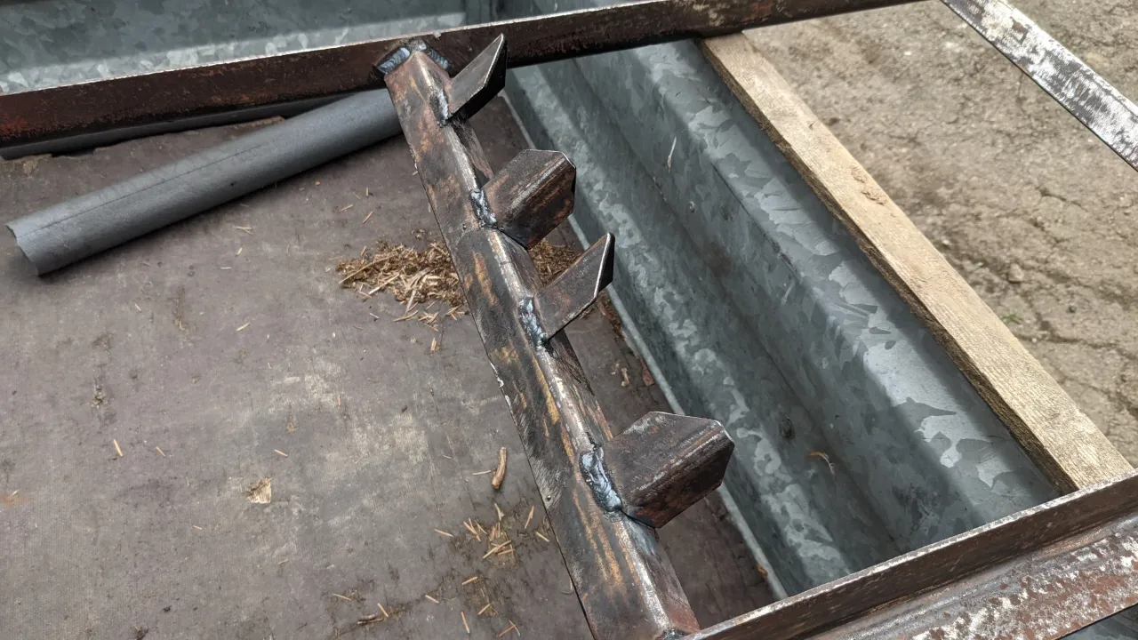 Homemade diy car trailer bike rack wheel locators