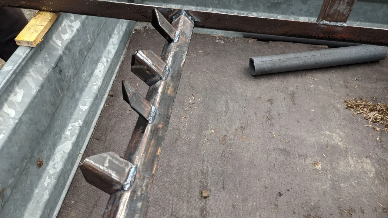 Homemade diy car trailer bike rack wheel locators