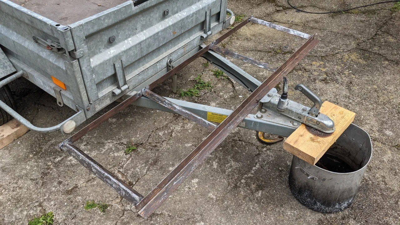 Homemade diy car trailer bike rack