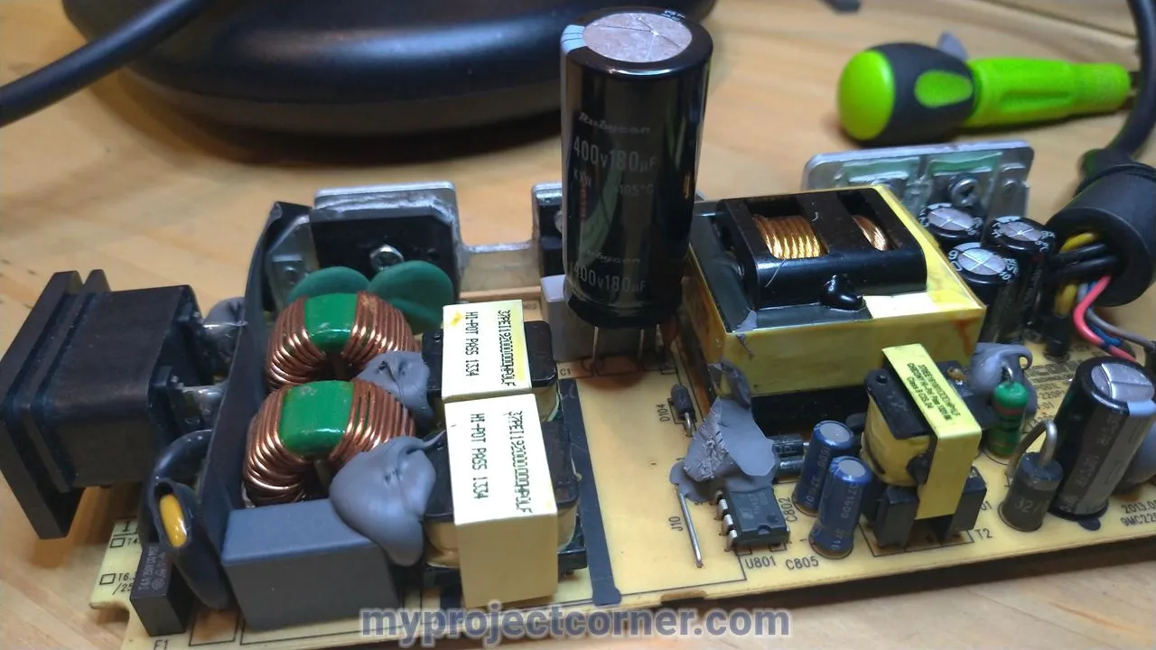 Large capacitor soldered on the xbox one psu circuit board